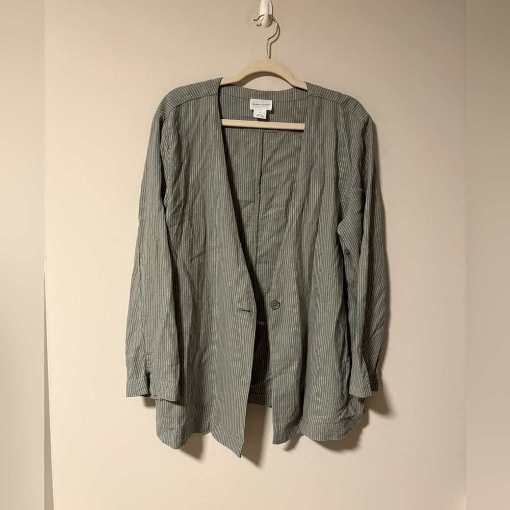 Melrose & Market Olive Green Striped Blazer XL